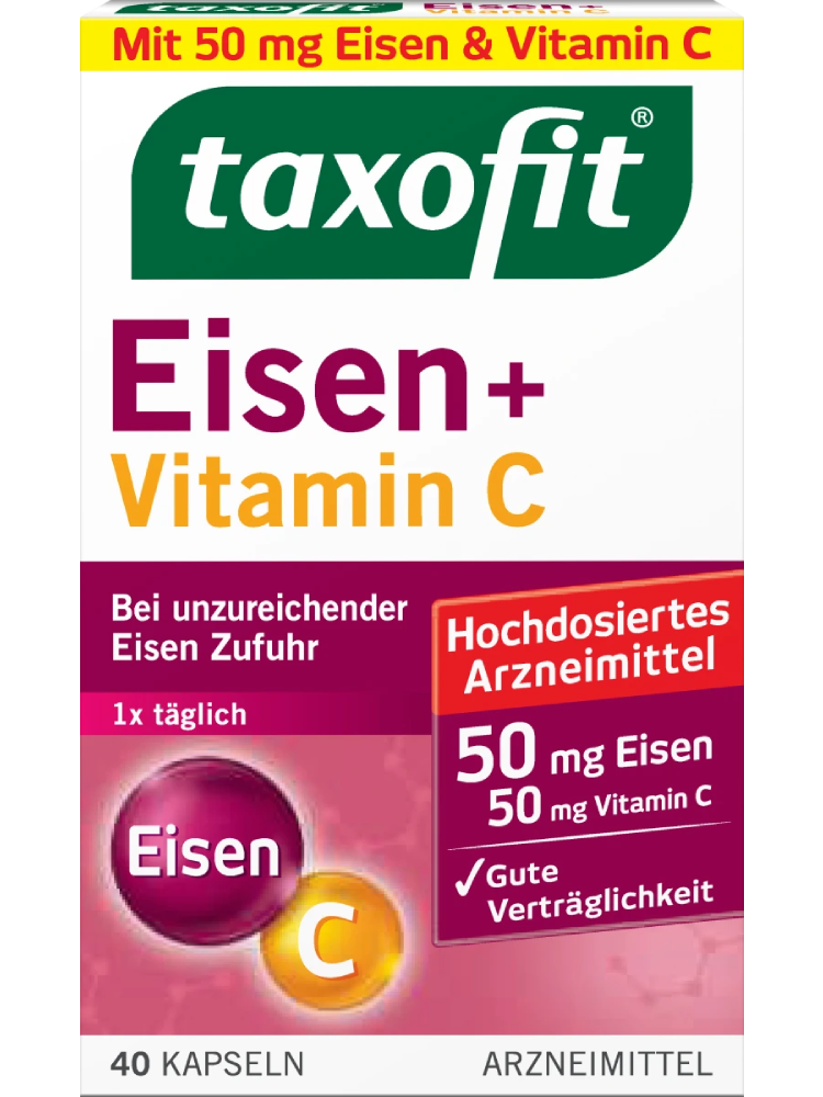 taxofit Capsules de fer + vitamine C, 40 pièces