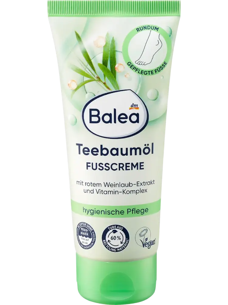 Balea Crème pour les pieds à l'huile d'arbre à thé, 100 ml