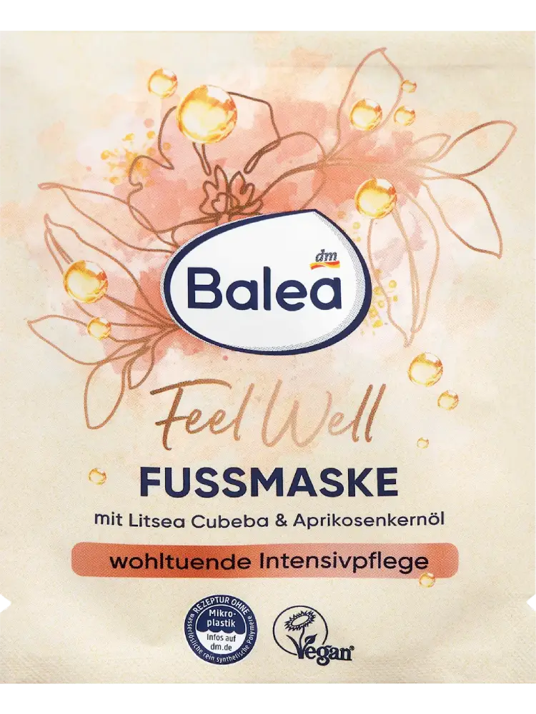 Masque pour les pieds Feel Well Litsea Cubeba & Huile de noyau d'abricot, 15 ml