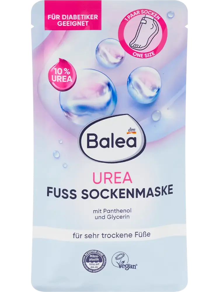 Balea Chaussettes pour masque pour les pieds à l'urée (1 paire), 2 pièces
