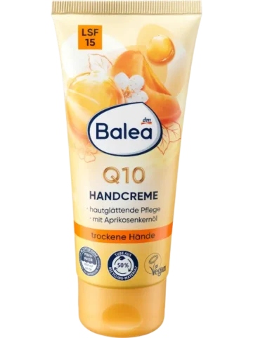 Crème pour les mains Q10 à l'huile d'abricot et SPF15, 100 ml