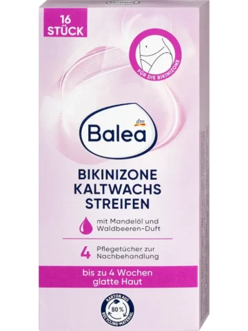 Balea Bandes de cire froide zone bikini, 16 pièces