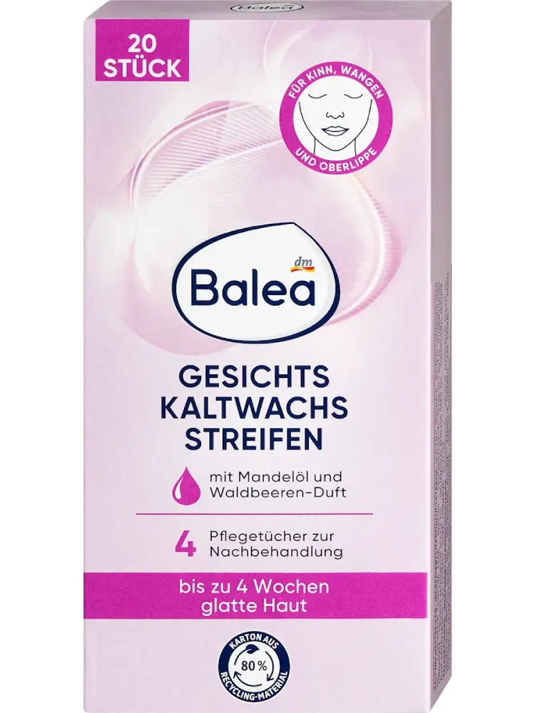 Balea Bandes de cire froide visage, 20 pièces