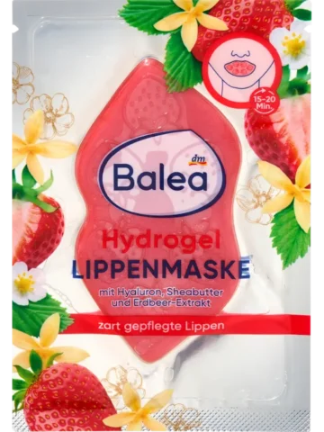 Balea Masque lèvres hydrogel Fraise Vanille, 1 pièce