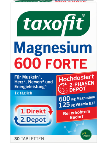 taxofit Comprimés Magnésium 600 Forte à libération prolongée, 30 pièces, 51,2 g