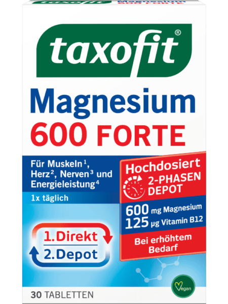 taxofit Comprimés Magnésium 600 Forte à libération prolongée, 30 pièces, 51,2 g