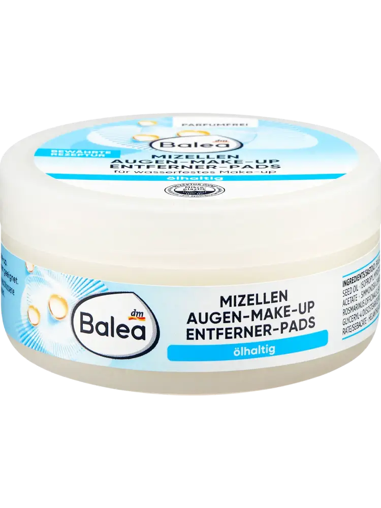 Balea Disques démaquillants micellaires pour les yeux à base d'huile, 50 unités