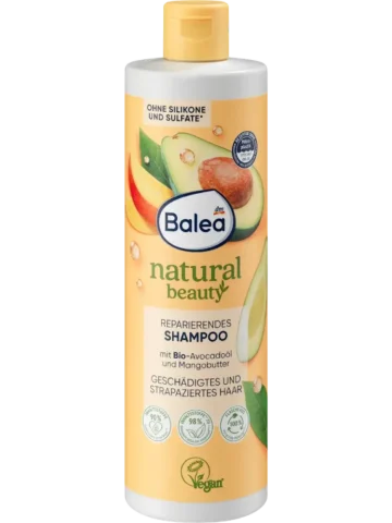 Balea Shampooing Natural Beauty à l’huile d’avocat et au beurre de mangue, 400 ml