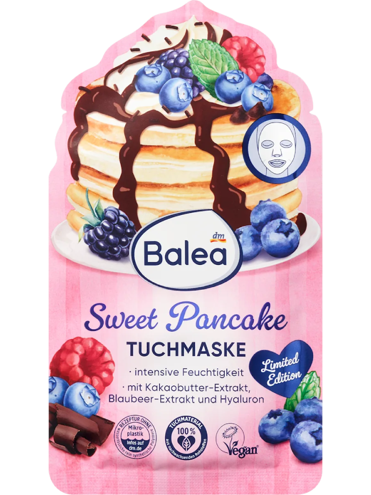 Balea Masque en tissu Sweet Pancake, 1 pièce