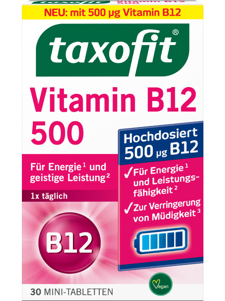 taxofit Comprimés mini Vitamine B12 500, 30 pièces, 4,7 g