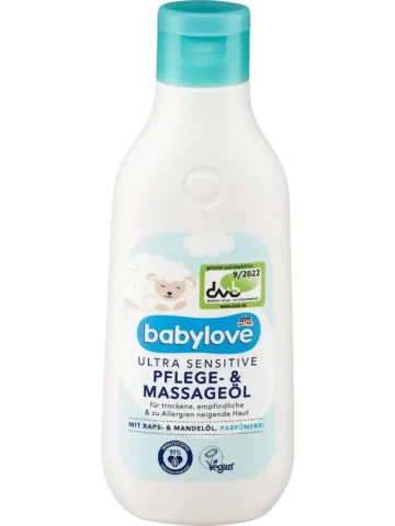 babylove Huile de massage & soin bébé ultra sensible, 250 ml