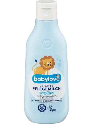 babylove Lait de soin pour bébé léger, peau sensible, 250 ml