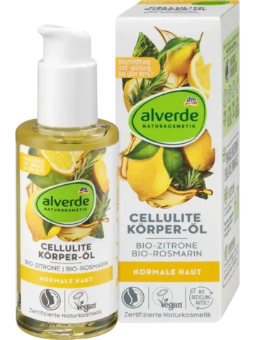alverde COSMÉTIQUE NATURELLE Huile anticellulite citron & romarin, 100 ml