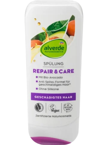 alverde COSMÉTIQUE NATURELLE – Après-shampooing réparateur à l’avocat et au beurre de karité, 200 ml