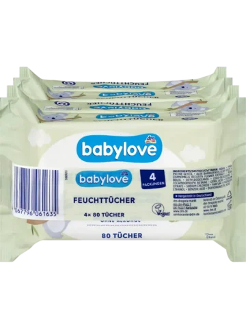 Lingettes humides (4 x 80 pcs), 320 pcs