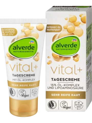 alverde NATURKOSMETIK Crème visage Vital+, 50 ml