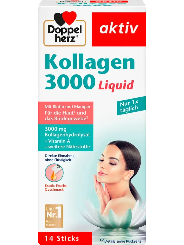 Doppelherz Collagène 3.000 sticks liquides, 14 unités, 140 ml