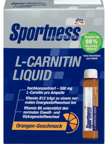 Sportness L-Carnitine liquide, goût orange, 7 pièces de 25 ml, 175 ml