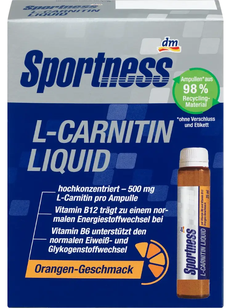 Sportness L-Carnitine liquide, goût orange, 7 pièces de 25 ml, 175 ml