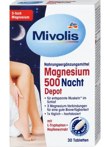 Mivolis Magnésium 500 Nuit Depot, 30 comprimés, 43 g