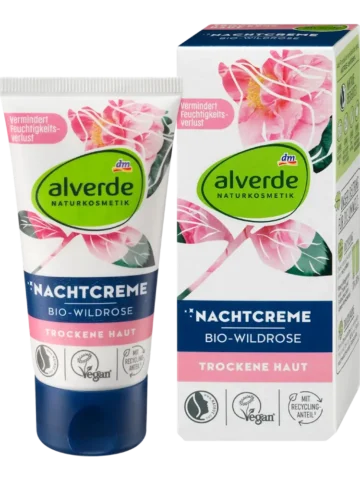 alverde COSMÉTIQUE NATURELLE – Crème de nuit à la rose sauvage, 50 ml