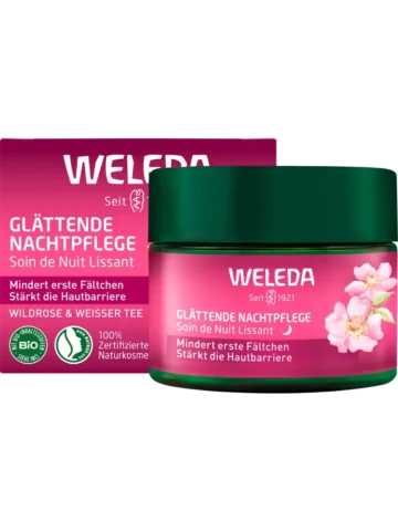 Crème de nuit lissante à la rose sauvage et au thé blanc, 40 ml