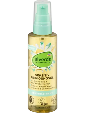 Huile démaquillante sensitive à la camomille et huile de pépins de raisin, 100 ml