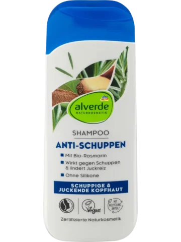 alverde NATURKOSMETIK Shampooing antipelliculaire Noix du Brésil & Romarin, 200 ml