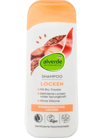alverde NATURKOSMETIK Shampooing Boucles Graines de lin & Raisin, 200 ml