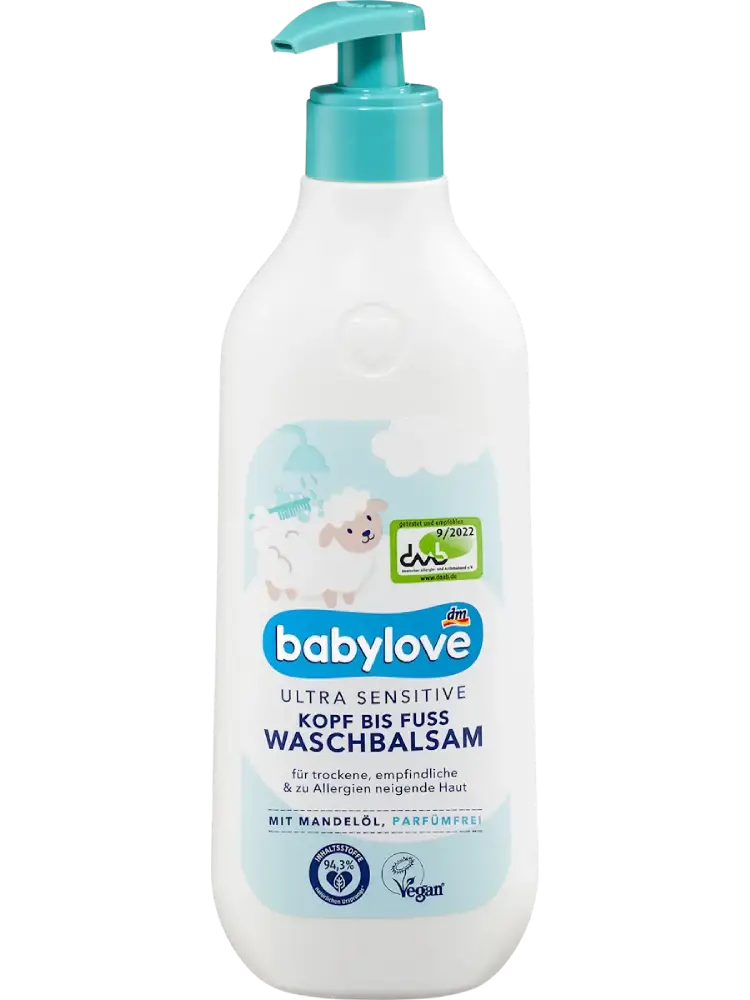 babylove Baume lavant ultra sensitive de la tête aux pieds, 500 ml