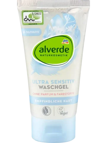 alverde NATURKOSMETIK – Gel nettoyant visage peaux sensibles, 150 ml