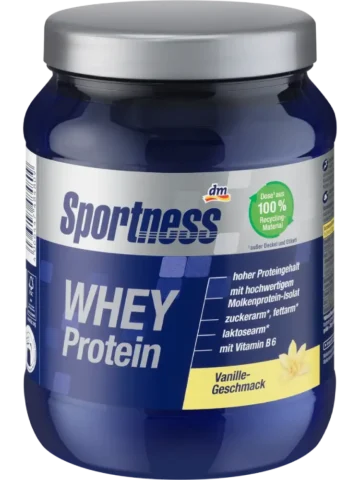 Sportness Poudre de protéines de lactosérum goût vanille, 450 g