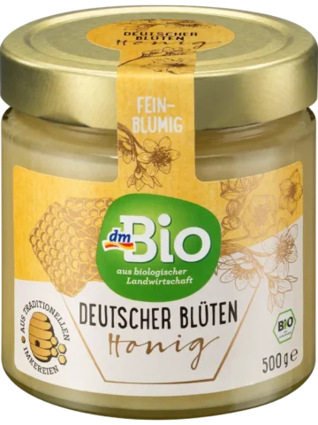 dmBio Miel de fleurs d'Allemagne, 500 g