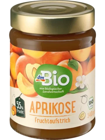 dmBio Confiture extra Abricot 55 % de fruits, 340 g
