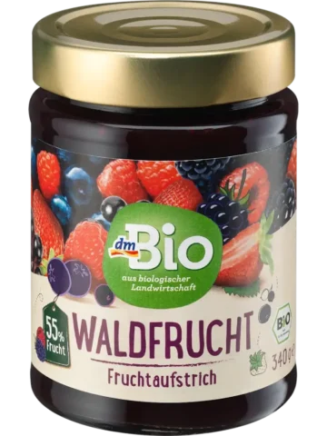 dmBio Confiture extra Fruits des bois 55 % de fruits, 340 g