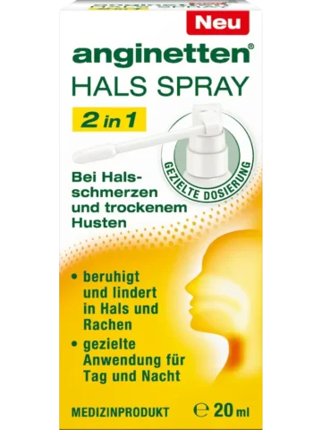 anginetten Spray pour la gorge 2en1, 20 ml