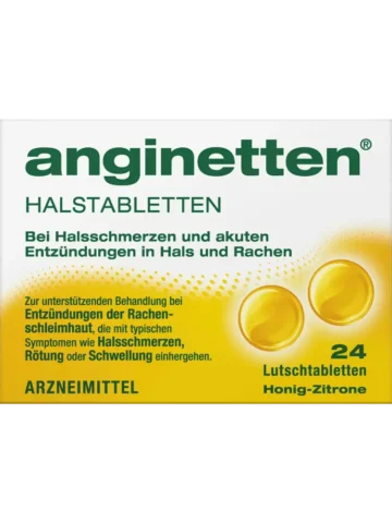 anginetten Pastilles pour la gorge miel-citron, 24 pièces