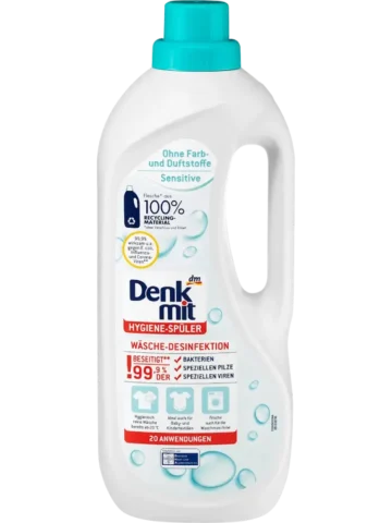 Denkmit Désinfectant textile sans colorants ni parfums, 20 lavages, 1,5 L