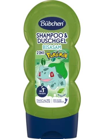Bübchen Shampooing & Gel douche 2 en 1 pour enfants Pokémon Bulbizarre, 230 ml