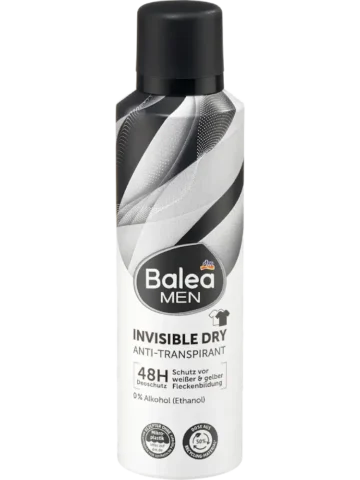 Balea MEN Déodorant antitranspirant en spray Invisible Dry, 200 ml