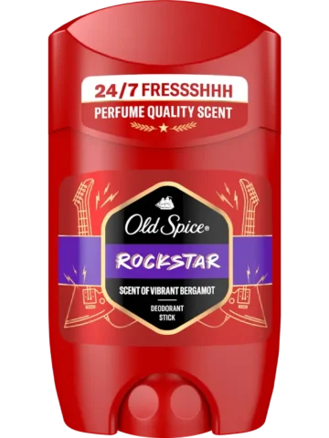 Old Spice Déodorant stick Rockstar, parfum bergamote vibrante, 50 ml