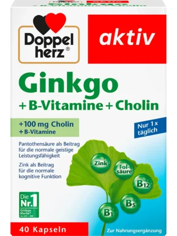 Doppelherz Ginkgo + Vitamines B + Choline, capsules 40 pièces, 22,4 g