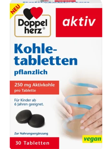 Doppelherz Comprimés de charbon, 30 pièces, 15,1 g