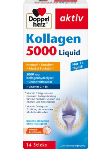 Doppelherz Collagène 5000 Liquide – 14 sticks, 140 ml