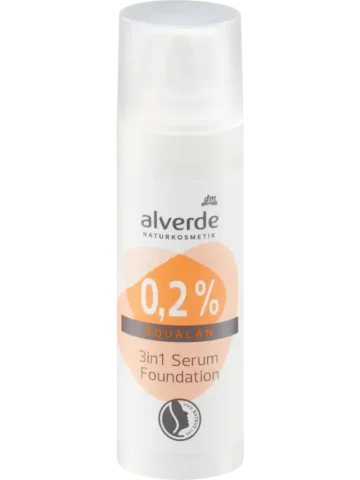 alverde NATURKOSMETIK Fond de teint sérum 3 en 1 avec 0,2 % de squalane, 30 ml