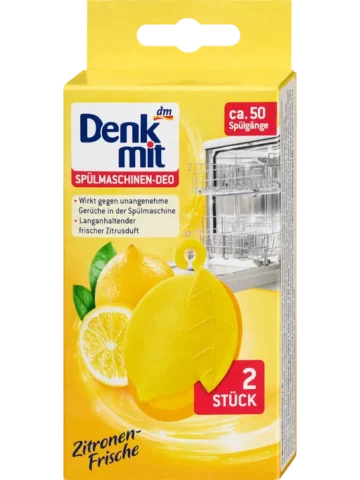 Denkmit Désodorisant pour lave-vaisselle fraîcheur citron, 2 pièces