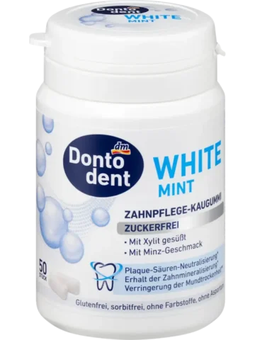 Dontodent Chewing-gum White Mint au xylitol, sans sucre, 50 pièces