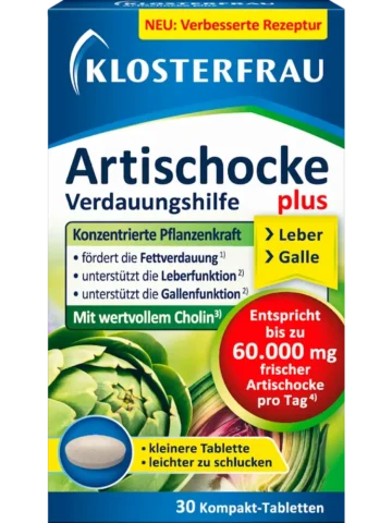 Klosterfrau – Artichaut Aide à la Digestion Plus, comprimés, 30 unités, 20 g