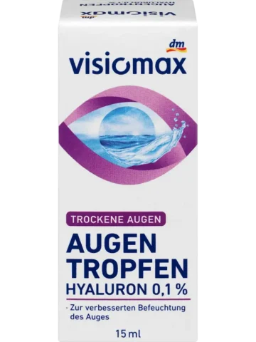 Visiomax Gouttes oculaires avec 0,1 % d’acide hyaluronique, 15 ml