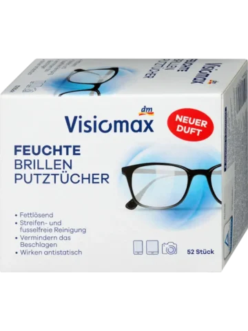 VISIOMAX Lingettes nettoyantes humides pour lunettes, 52 pièces
